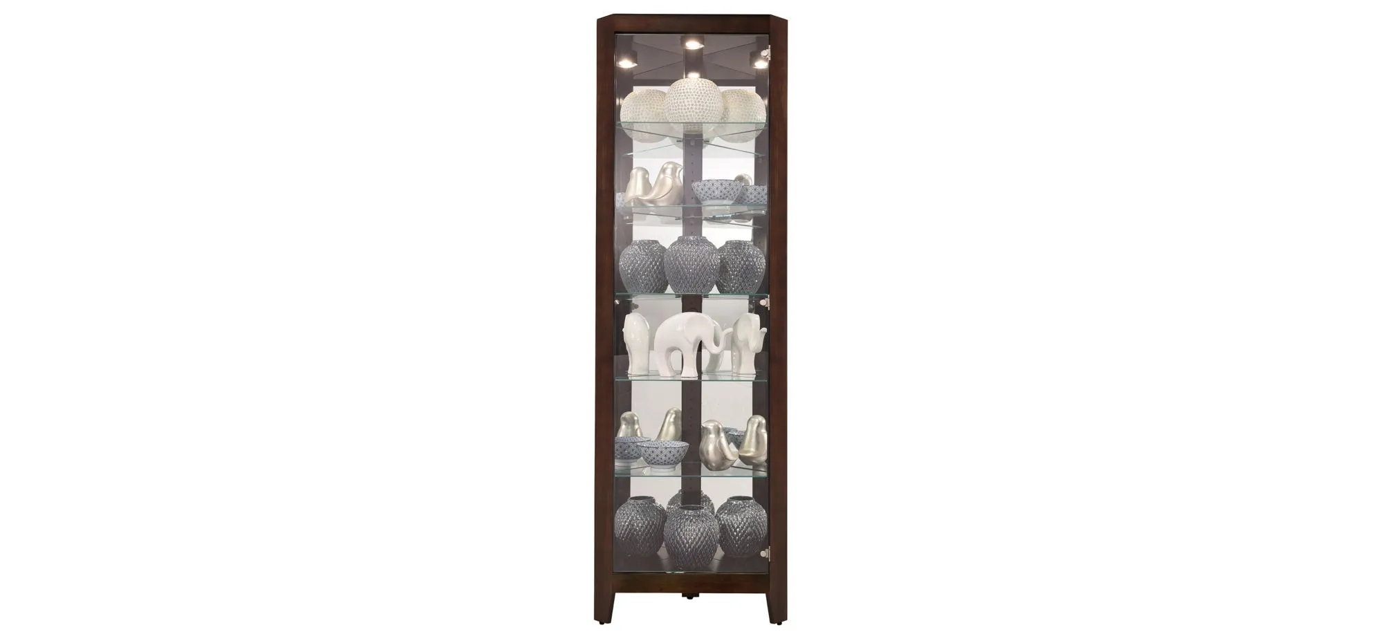 Tamsin Corner Curio Cabinet in Espresso by Howard Miller Clock