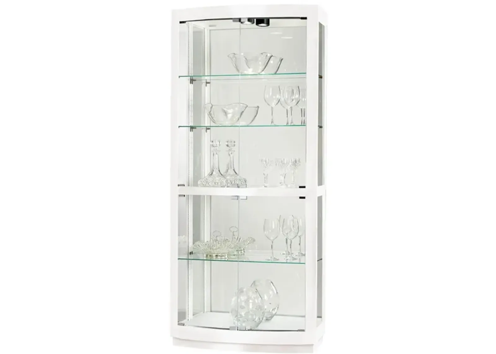 Bradington Curio Cabinet in Gloss White by Howard Miller Clock