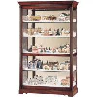 Townsend Curio Cabinet in Windsor Cherry by Howard Miller Clock