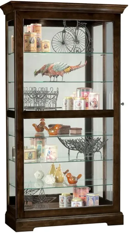 Tyler Curio Cabinet in Espresso by Howard Miller Clock