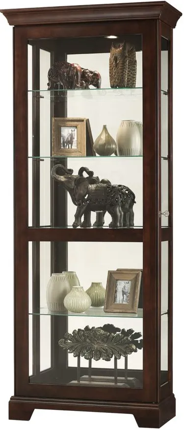 Berends Curio Cabinet in Espresso by Howard Miller Clock
