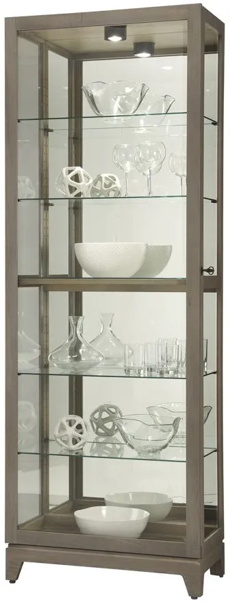 Luke Curio Cabinet in Aged Grey by Howard Miller Clock