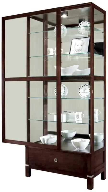 Williamson Curio Cabinet in Espresso by Howard Miller Clock