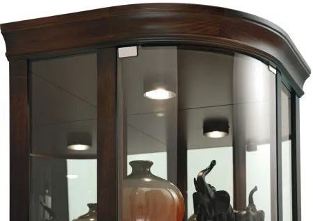 Marlowe Corner Curio Cabinet in Espresso by Howard Miller Clock