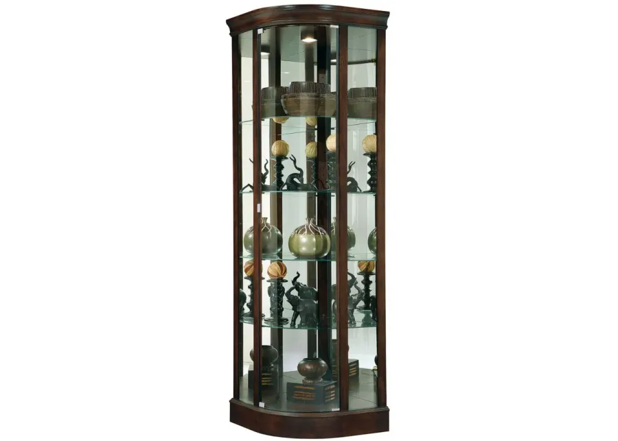 Marlowe Corner Curio Cabinet in Espresso by Howard Miller Clock