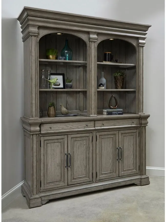 Madison Ridge Server and Hutch in Gray by Bellanest.