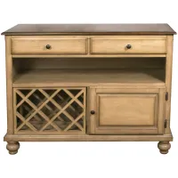 Brook Buffet w/ Wine Storage in Wheat and Pecan by Sunset Trading