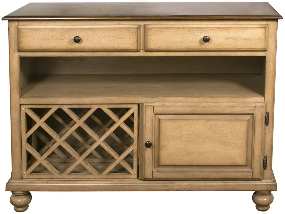 Brook Buffet w/ Wine Storage in Wheat and Pecan by Sunset Trading