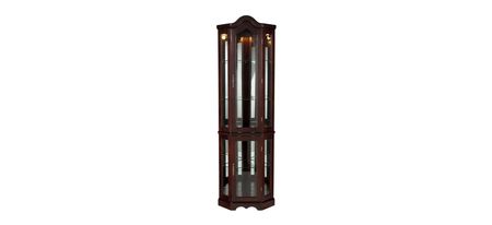 Kington Lighted Corner Curio Cabinet - Mahogany. in Brown by SEI Furniture