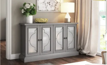 Chanel Sideboard with Frosted Glass Doors in Antique Gray by Twin-Star Intl.