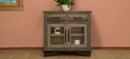Loft Brown 2 Drawers and 2 Doors Server in Gray And Brown by International Furniture Direct