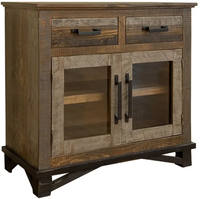 Loft Brown 2 Drawers and 2 Doors Server in Gray And Brown by International Furniture Direct