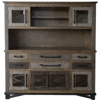 Loft Brown 6 Drawers and 6 Doors Buffet & Hutch in Brown by International Furniture Direct