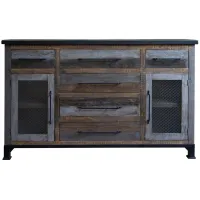 Antique 6 Drawers and 2 Doors Buffet in Antique Gray by International Furniture Direct