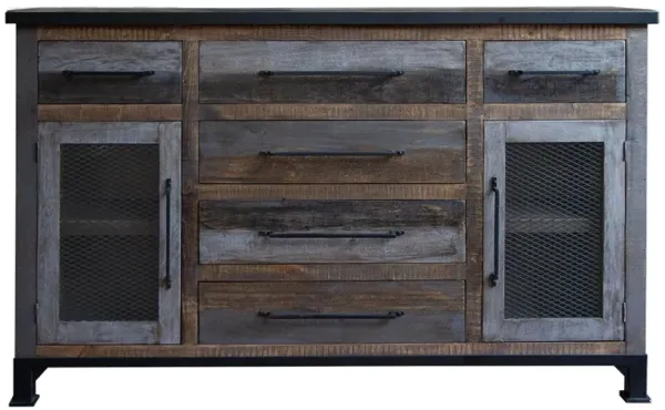 Antique 6 Drawers and 2 Doors Buffet