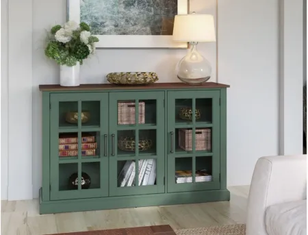 Elaine Sideboard with Glass Doors in Kale Green by Twin-Star Intl.