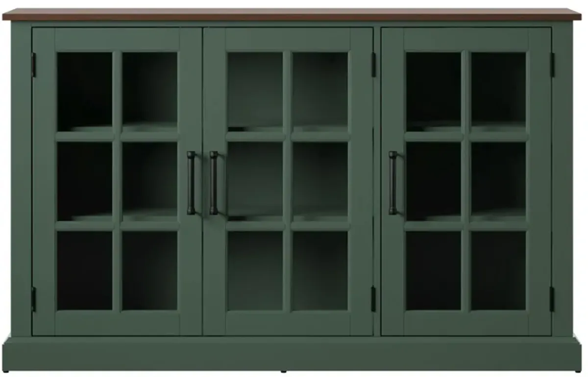 Elaine Sideboard with Glass Doors in Kale Green by Twin-Star Intl.