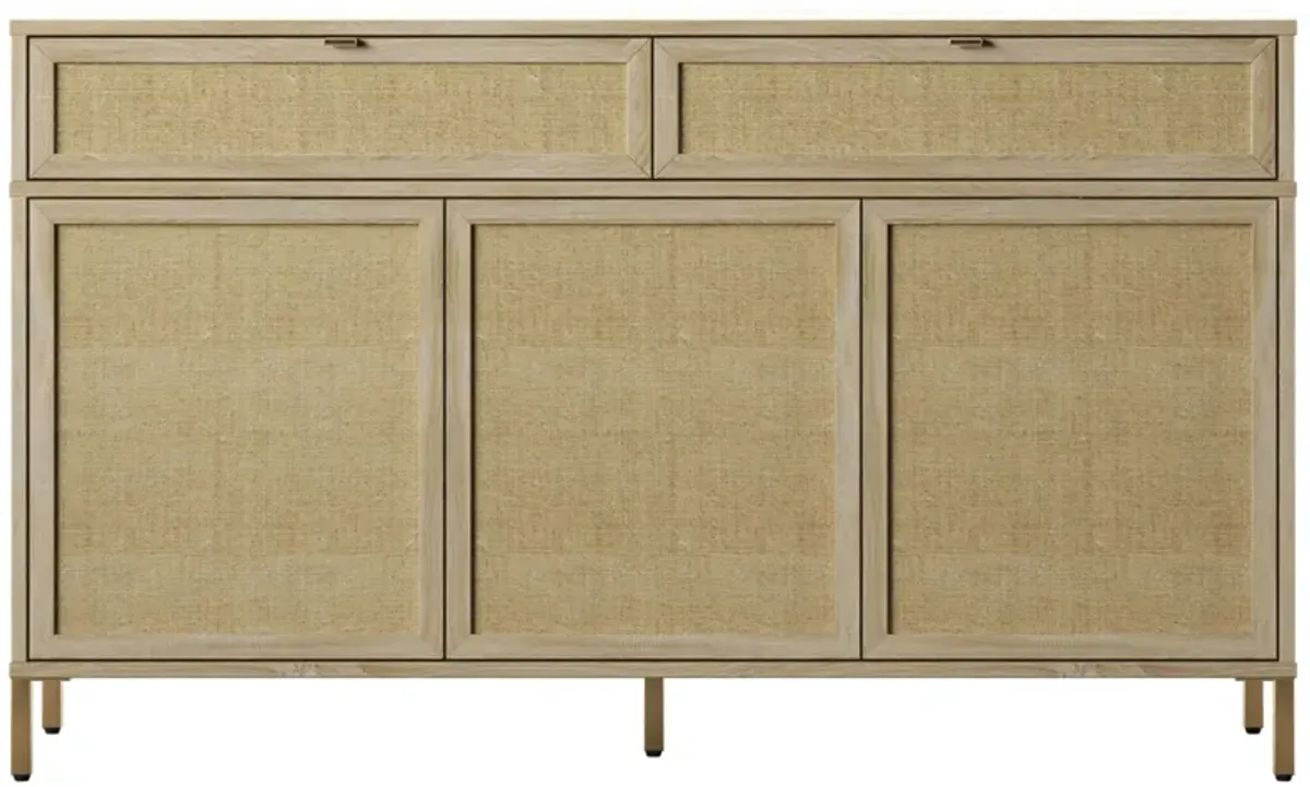 Lisa 52" Linen Sideboard w/ Drawers in Bishop Oak by Twin-Star Intl.