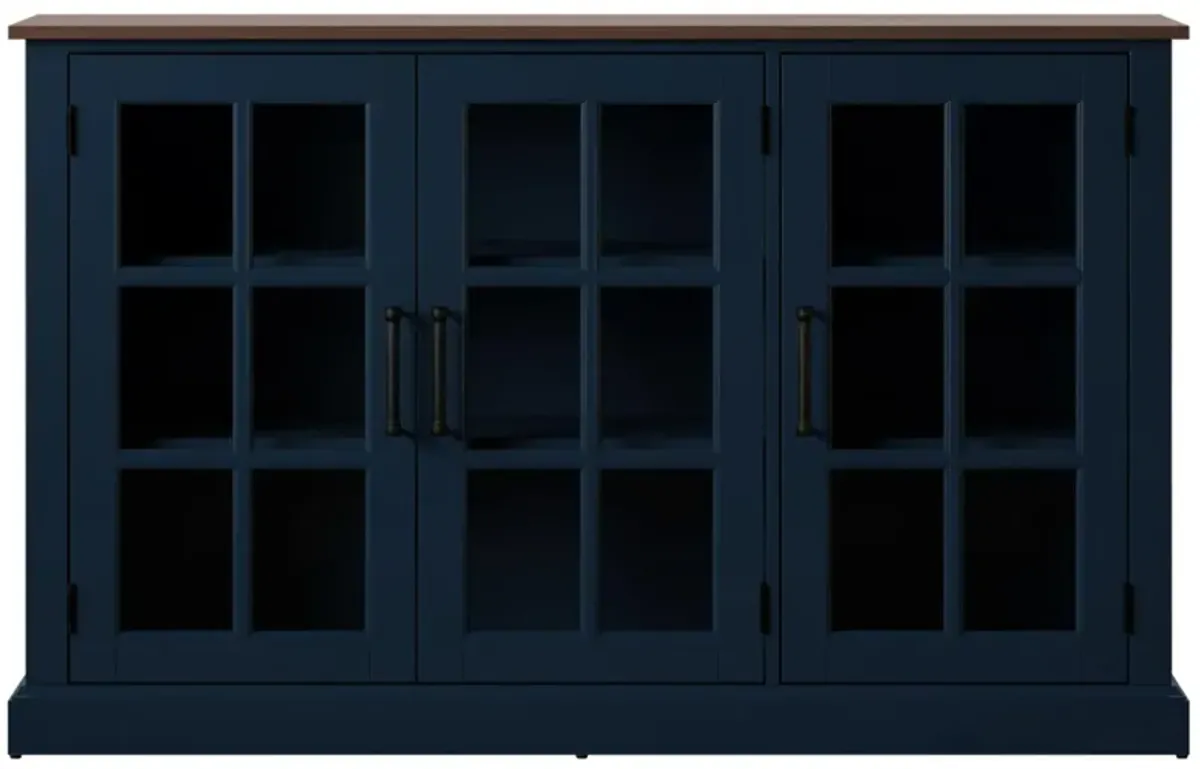 Elaine Sideboard with Glass Doors in Fontana Blue by Twin-Star Intl.