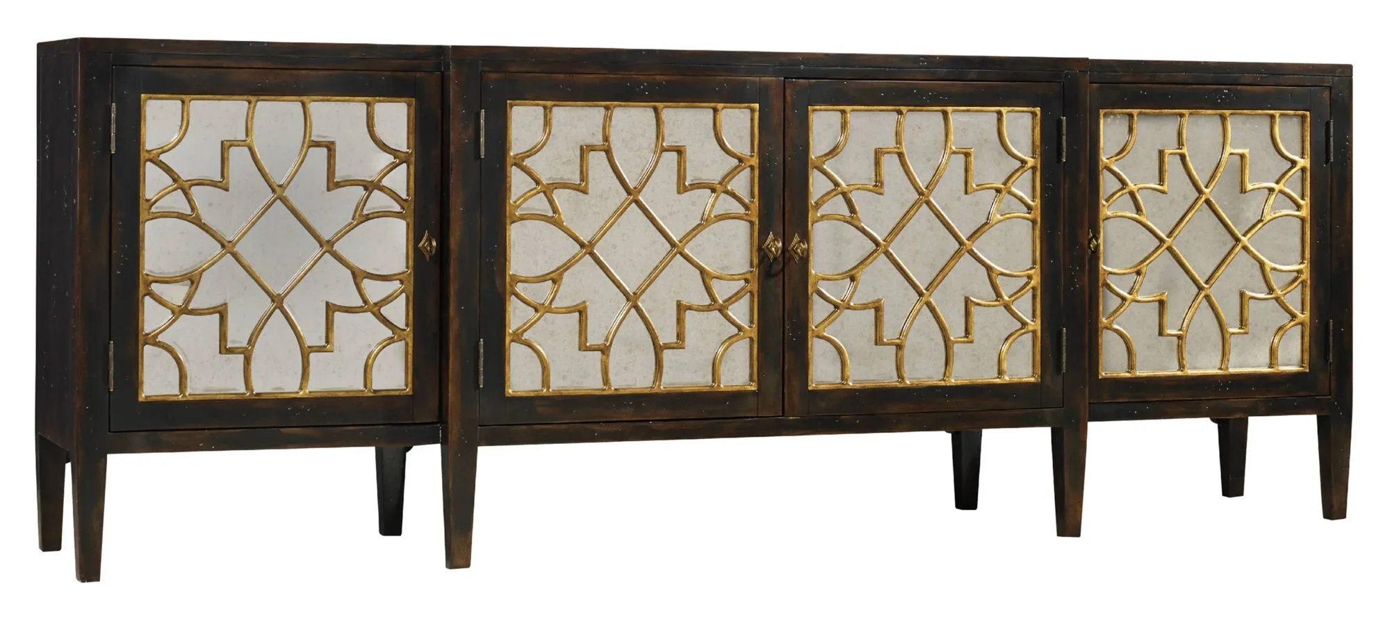 Sanctuary Rectangular Mirrored Console in Ebony by Hooker Furniture