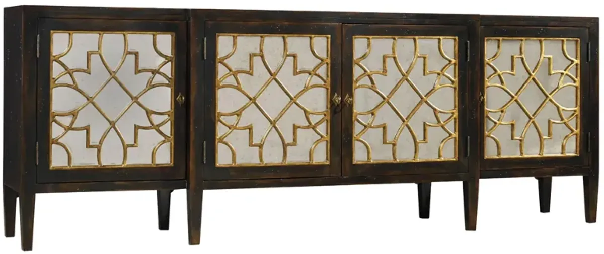 Sanctuary Rectangular Mirrored Console in Ebony by Hooker Furniture