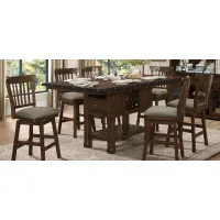 Blofeld 7-pc. Counter Height Dining Set w/ Swivel Stools in Dark Brown by Homelegance