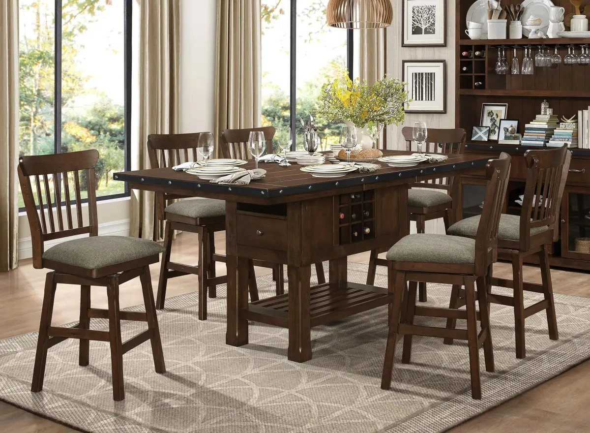 Blofeld 7-pc. Counter Height Dining Set W/ Swivel Stools