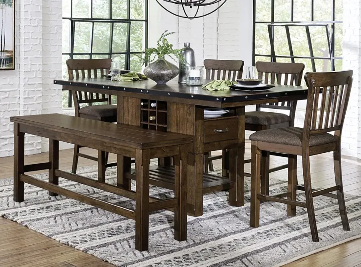 Blofeld 6-pc Counter Height Dining Set in Dark Brown by Homelegance