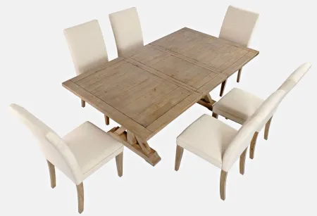 Carlyle Crossing Dining Set in Distressed Medium Brown and Cream by Jofran