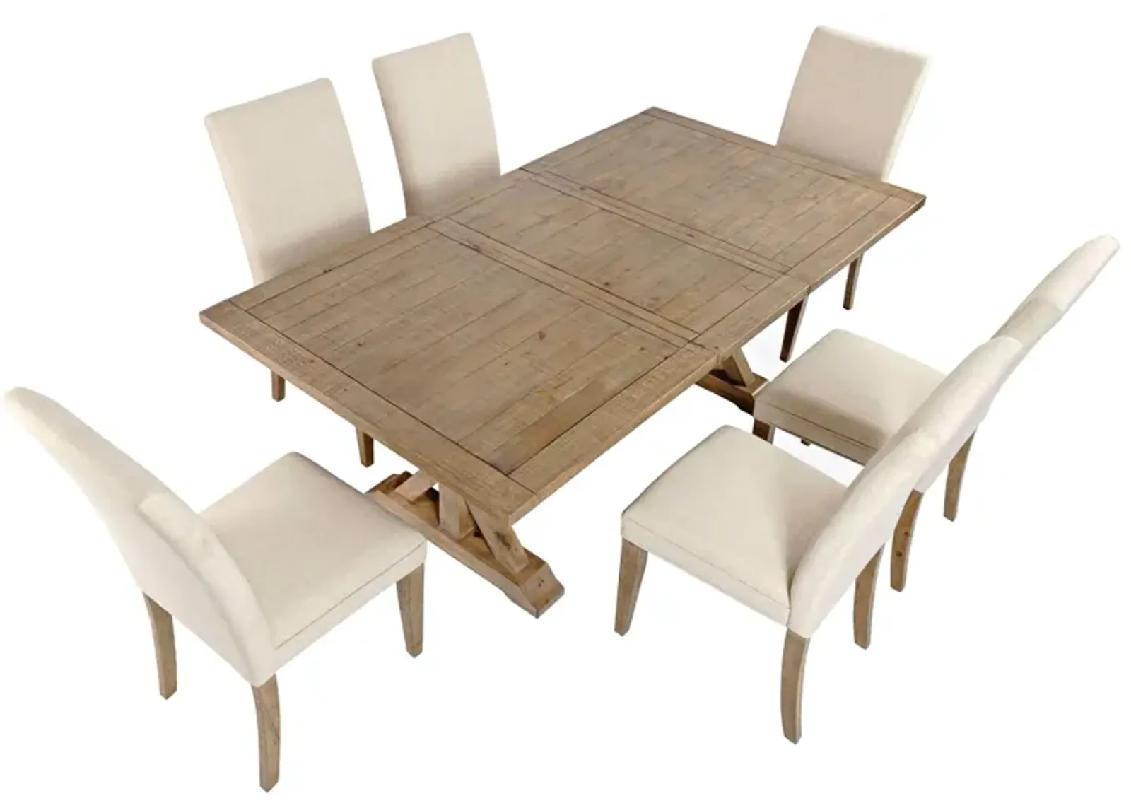 Carlyle Crossing Dining Set in Distressed Medium Brown and Cream by Jofran