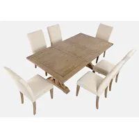 Carlyle Crossing Dining Set in Distressed Medium Brown and Cream by Jofran