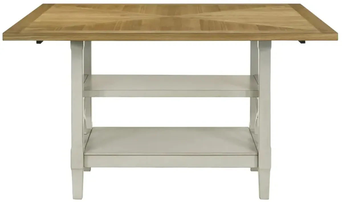 Alphine Counter Height Table in 2-Tone (Light Oak and Gray) by Homelegance