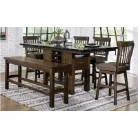 Blofeld 6-pc. Counter Height Dining Set w/ Swivel Stools in Dark Brown by Homelegance
