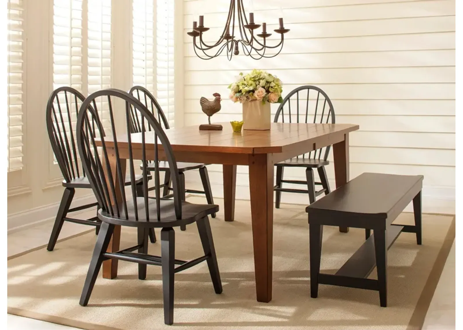 Colebrook 6-pc. Dining Set in Rustic Oak / Black by Liberty Furniture