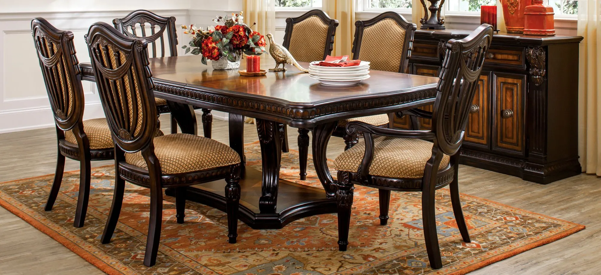 Bradford Heights 7-pc. Dining Set in Gold by Bellanest