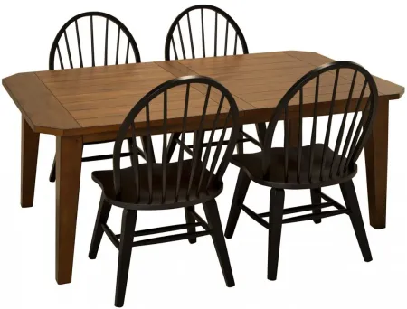 Colebrook 5-pc. Dining Set in Rustic Oak / Black by Liberty Furniture
