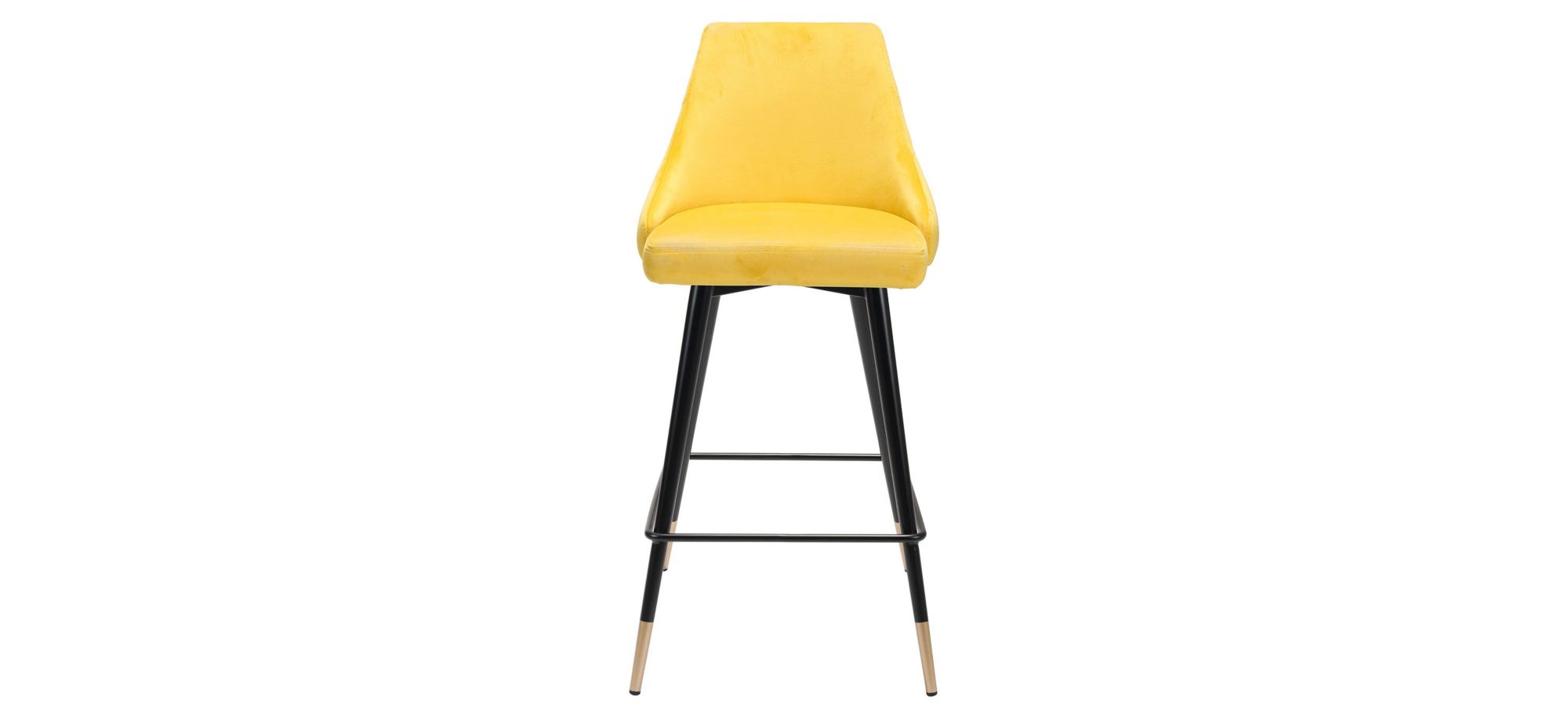 Piccolo Counter-Height Stool in Yellow, Black & Gold by Zuo Modern