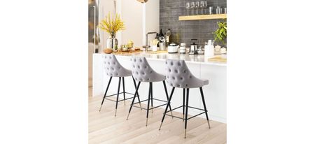 Piccolo Counter-Height Stool in Gray, Black & Gold by Zuo Modern
