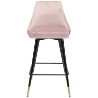 Piccolo Counter-Height Stool in Pink, Black & Gold by Zuo Modern