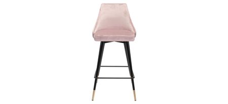 Piccolo Counter-Height Stool in Pink, Black & Gold by Zuo Modern