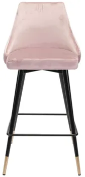 Piccolo Counter-Height Stool in Pink, Black & Gold by Zuo Modern