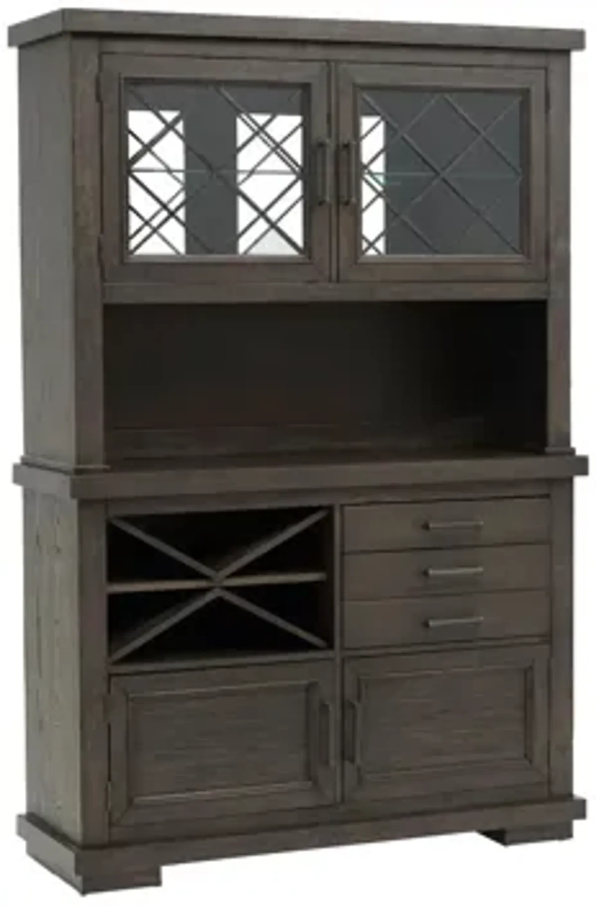 Halloway 2-pc. China Cabinet w/ Lighting and Wine Storage