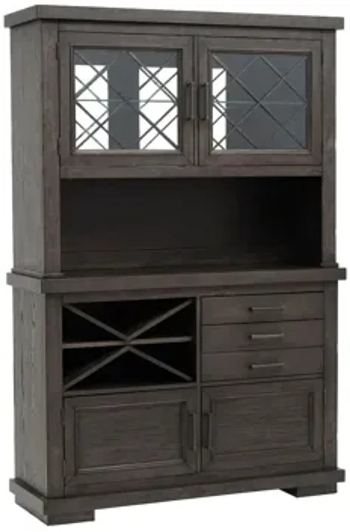 Halloway 2-pc. China Cabinet w/ Lighting and Wine Storage