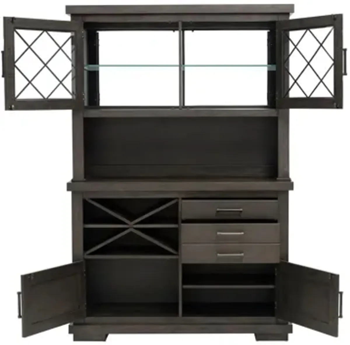 Halloway 2-pc. China Cabinet w/ Lighting and Wine Storage