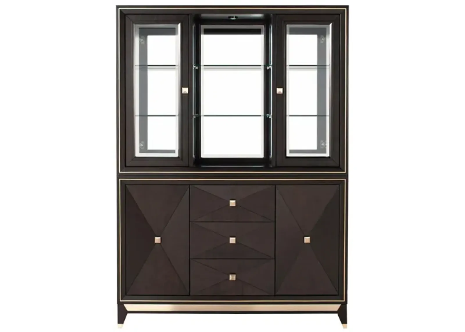 Callister 2-pc. China Cabinet w/ Lighting in Chocolate by Najarian