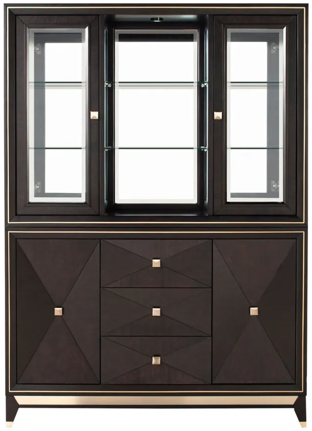 Callister 2-pc. China Cabinet w/ Lighting in Chocolate by Najarian
