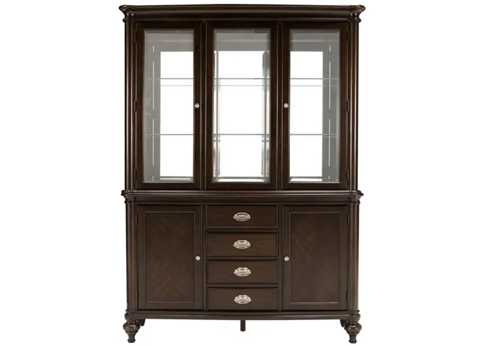 Bay City 2-pc China Cabinet W/ Lighting in Dark Cherry by Homelegance