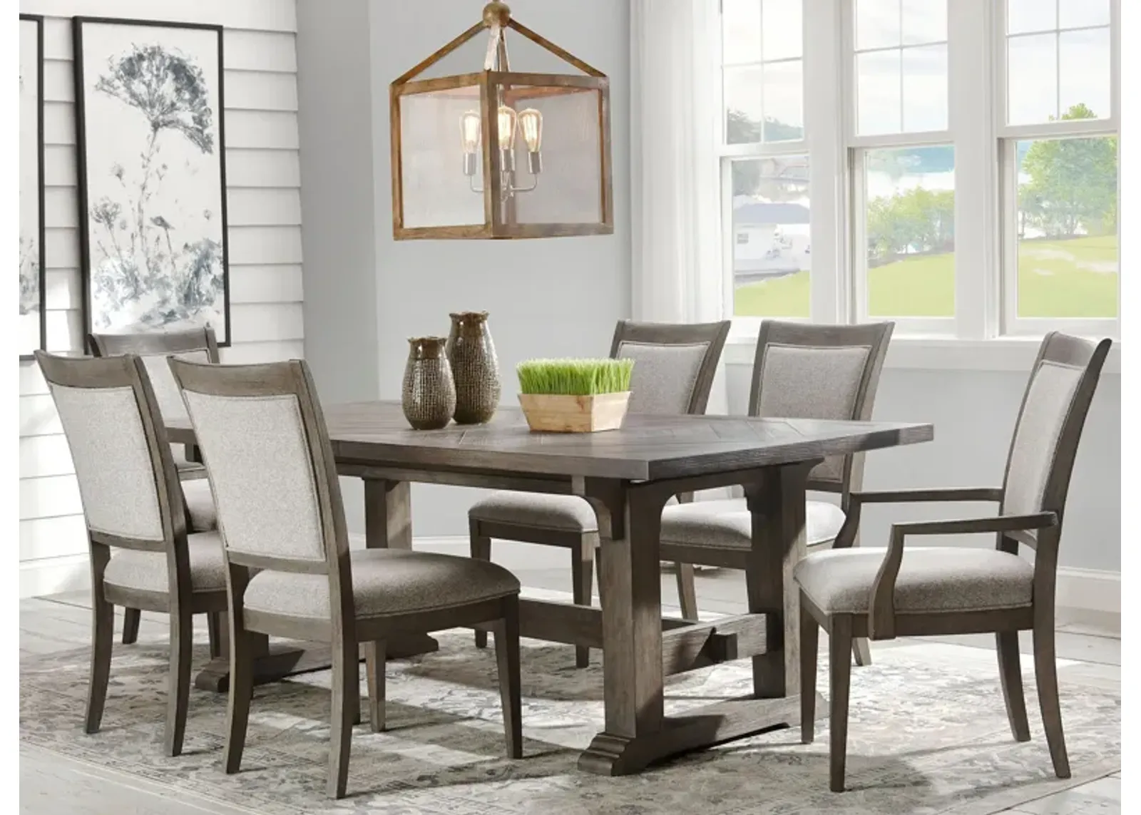 Ashford 7-pc Dining Set in Dark Gray by Bellanest