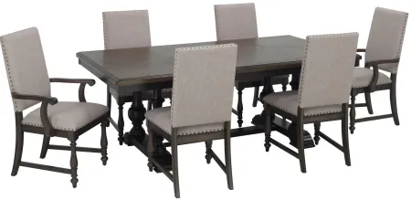 Montane 7-pc. Dining Set in Charcoal Brown by Homelegance