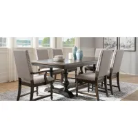 Montane 7-pc. Dining Set in Charcoal Brown by Homelegance